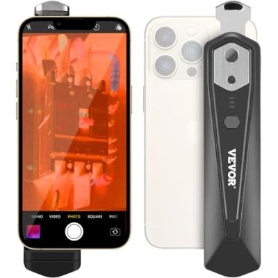 Image de VEVOR warmtebeeldcamera voor Android en IOS, draadloze infrarood met 256 x 192 IR resolutie, WiFi visuele camera, 25 Hz vernieuwingsfrequentie smartphones