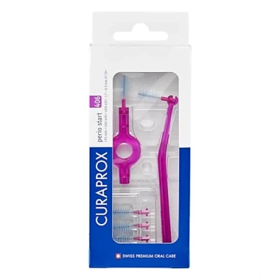 Image de Curaprox CPS 406 perio start avec 5 supports + UHS 409 et 470 fuchsia