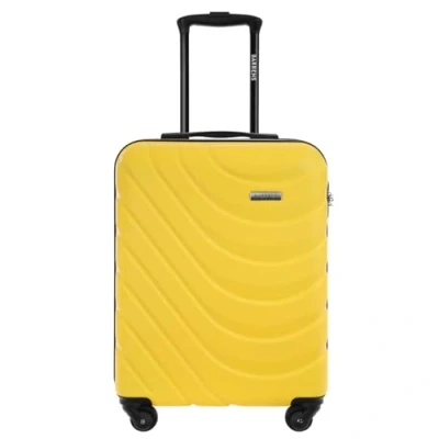 Image de BARRENS Valise Cabine Bagage 55x39x20cm 34 L ABS de Voyage 4 roulettes Poignée Flexible à Coque Dure Compatible avec Les compagnies aériennes Jaune