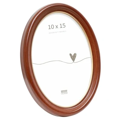 Image de Deknudt Frames S100H1 Cadre Photo Ovale Résine Noyer 10 x 15 cm