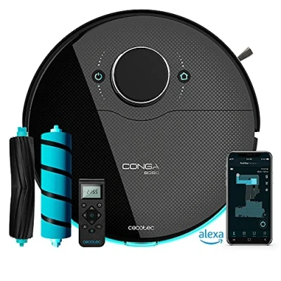 Image de Cecotec Robot Aspirateur Conga 8090 Ultra. Technologie Laser, Puissance maximale de 12000 Pa, Brosse Cepillo Jalisco, RoomPlan 3.0, APP, Spéciale pour Les Poils d&#039;animaux