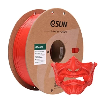 Image de eSUN PLA Lite Filament 1.75mm, Modifié Imprimante 3D PLA, Précision Dimensionnelle +/ 0.03mm, 1KG Bobine (2.2 LBS) d&#039;impression pour 3D, Rouge