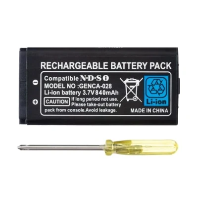Image de OSTENT Batterie Lithium ION Rechargeable 2000 mAh + kit d&#039;outils Compatible pour Nintendo DSi NDSi