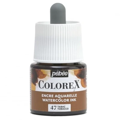 Image de Pébéo Encre Colorex 45 ML Tabac Aquarelle marron Rendu Velouté Dessin Multi outil Tous Supports
