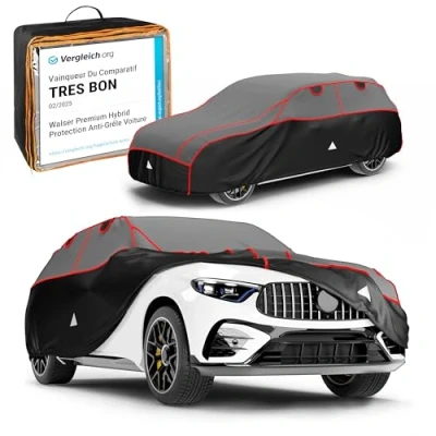 Image de WALSER bâche de Voiture Anti grêle Premium Hybrid SUV, Mention Très Bien* Housse Protection Hydrofuge, Contre la grêle, Couverture Taille L