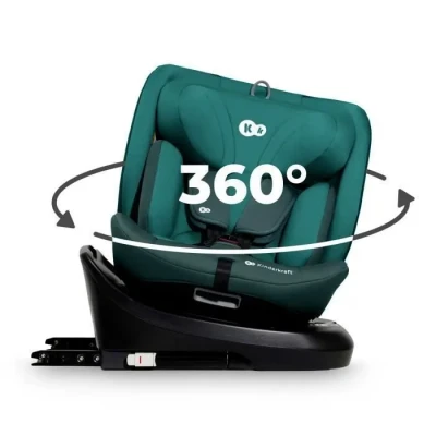 Image de Siège auto I size 40 150 cm KINDERKRAFT GROW pivotant 360 Base intégrée avec isofix Appui tête réglable Vert