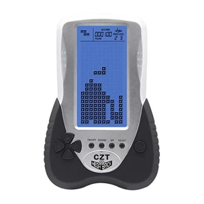 Image de CZT Retro Brick Console de Jeu Rétro éclairage Bleu Intégré 23 Jeux Tank Battle/Racing Écouteurs Enfichables Casse tête Dispositif Portable Poche Jouet pour Enfants Cadeau Noël (Rouge)