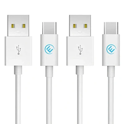 Image de EVOMIND Câble USB Type C [2x2M] Charge Rapide 3A Cordon Chargeur pour Samsung Galaxy S23 S22 S21 S20 A13 A53 A70, Xiaomi Redmi Note 12 11 Pro, P50 P40, Manette PS5 Xbox Series X S 2x2M Blanc