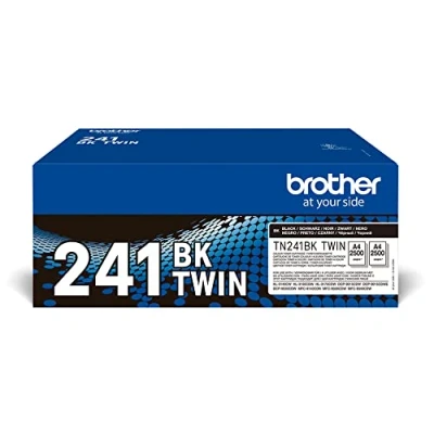 Image de Brother TN241BKTWIN Lot de 2 Toners, Couleur Noire, jusqu&#039;à Environ 5000 Pages, pour imprimantes HL3140CW/HL3150CDW/HL3170CDW/DCP9020CDW/MFC9140CDN/MFC9330CDW/MFC9340CDW
