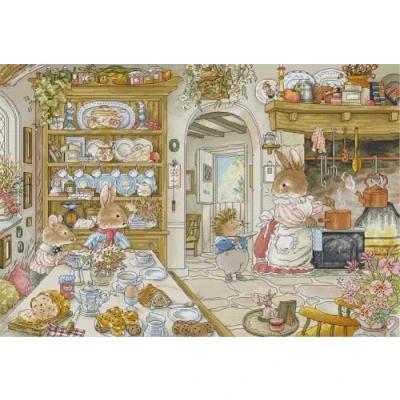 Image de Awesocrafts Point de Croix Kit Complet Estampé, La Cuisine Pierre Lapin Estampillé 14CT 2 brins 24x17.3 pouces Broderie Imprimé