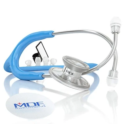 Image de MDF Instruments MDF747XP 14 Acoustica Deluxe Stéthoscope à double tête léger de luxe, bleu vif