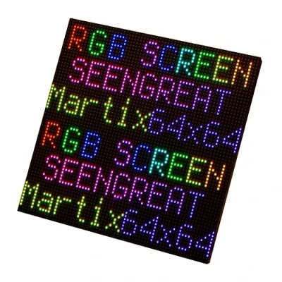 Image de SeenGreat 64 x LED RGB Écran Full Color pour Raspberry Pi 4B+ 4B 3B+ 3B 2B+ Zero W WH 2 Pico ESP32 Ardui 3 mm Pitch 4096