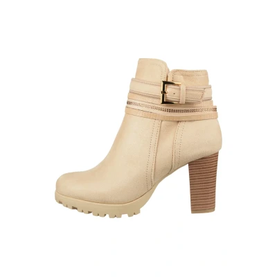 Image de Elara Bottines Femmes Bottes à Cheville Chunkyrayan 2018 C292 1 Beige 41