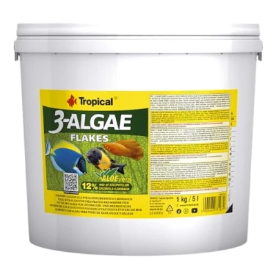Image de TROPICAL 3 Algae Flakes 5L / 1kg Nourriture aux algues pour Poissons d&#039;eau Douce et de mer