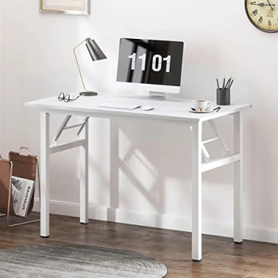 Image de SogesHome Bureau d&#039;Informatique Pliante 100 x 60 75 cm Table d&#039;Ordinateur pour Bureau/Maison, d&#039;écriture/à Dîner, Blanc,AC5DW SH