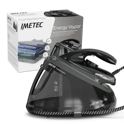 Image de Imetec Fer à Repasser Vapeur Energy Vapor À Léger 2400 W, Pompe 6,5 Bars Centrale avec Dispositif de Nettoyage Débit 400 g/min Réservoir 1,8 L