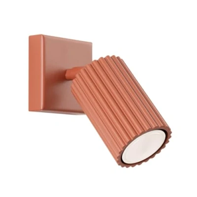 Image de SOLLUX lighting Applique murale d&#039;intérieur en aluminium, ampoule LED 4000K, lumière blanche froide, 1 flamme, 8 x 16 cm, GLOOW, ocre rouge