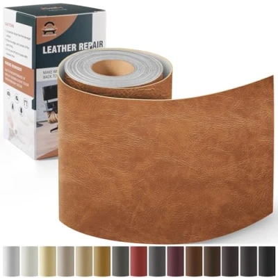 Image de Simili Cuir Autocollant, 10 x 160cm Patch de réparation en Auto adhésif, Kit pour Sièges D&#039;auto, Canapés, Bateau, Chaises Nouveau Brun
