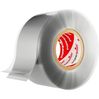 Image de POPPSTAR 1x 3m ruban en silicone auto fusionant (auto amalgamant, vulcanisant), isolant et bande d&#039;étanchéité (eau, air), 25 mm de large, gris