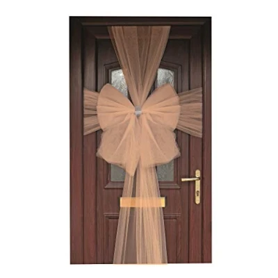 Image de Noeud de porte Tulle Or Rose Par unité