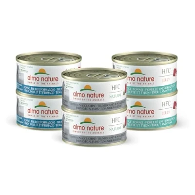 Image de HFC Multipack Assortiment de Recettes au Thon (2 x Thon, Poulet et Fromage, 2 avec Alevins, Truite Thon)