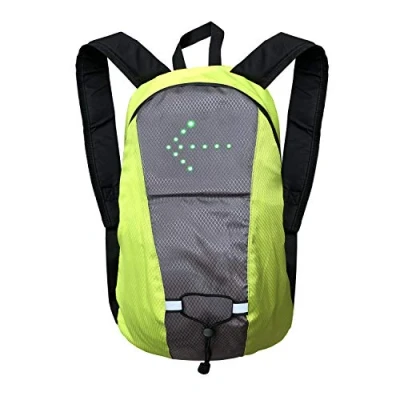Image de LEDWARNING Sac à dos 15L Leds réfléchissant avec Signalisation de Direction pour Vélo et Trottinette. Télécommande USB rechargeable. Vendeur français stock en France