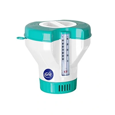 Image de Gre 40070 Doseur flottant avec thermomètre pour piscines, pastilles de 20 à 500 g, Blanc
