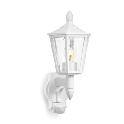 Image de Steinel Luminaire extérieur L 15 S blanc, applique d&#039;extérieur classique, lanterne, max. 60 W, E27, lampe sans détecteur de mouvement