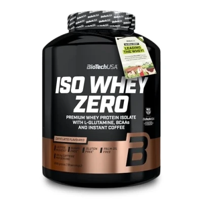Image de BioTechUSA Iso Whey Zero Premium Protein Isolate Grass Fed Enzyme Free Sugar and Gluten free, 1816 g, Caffé Latte