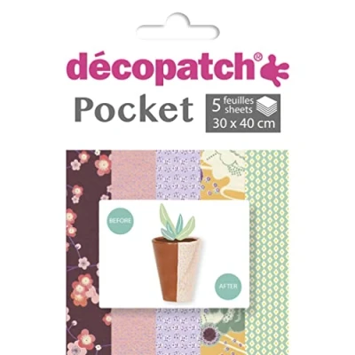 Image de Papier Décopatch DECOPATCH Collection n 25 5 feuilles 40 cm x 30 Imprimés variés