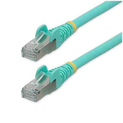 Image de StarTech.com Câble Ethernet CAT6A 1M Low Smoke Zero Halogen (LSZH), 10 Gigabit 500MHz 100W PoE RJ45 S/FTP Cordon Réseau Snagless Turquoise (NLAQ PATCH)