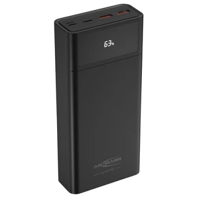 Image de ANSMANN Powerbank 24 000 mAh 22,5W PB322PD (1 PCE) Batterie Externe avec 2 Ports USB A et Un Port C de Secours pour recharger Smartphone, Tablette, Casque Audio, etc.