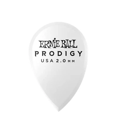 Image de Ernie Ball Lot de 6 médiators Prodigy, en forme larme, 2,0 mm, blanc