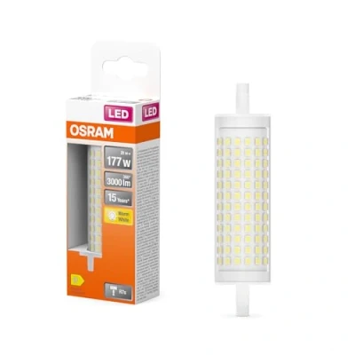Image de OSRAM LED Line Lampe mit Filament, klarer Leuchtkörper aus Kunststoff, 20 W, R7s Retrofit Sockel, EEK D, 3000 lm, K warmweißes Licht für die Allgemeinbeleuchtung, 6 Pack