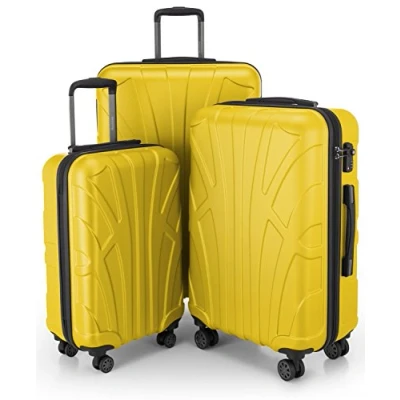 Image de Suitline Set de 3 Valise Bagages Rigide, (S, M, L), Jaune