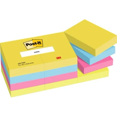 Image de Post it Sticky Notes Cube Canary Yellow, Pack de 1 Bloc, 450 Feuilles, 76 mm x mm, Rose, Jaune, Orange, Vert Couleurs Autocollantes pour Prise Notes, Listes Tâches et Rappels