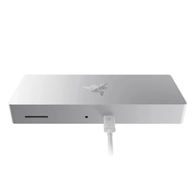 Image de Razer Station d&#039;Accueil Thunderbolt 4 Pour Mac aussi compatible Windows(10 ports en un, Sortie sur deux écrans 4K ou un écran 8K) Blanc