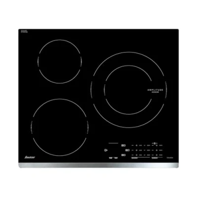 Image de Sauter SPI4360X Plaque Induction Table de Cuisson Couleur Inox 3 Foyers 7200W Dimensions Encastrement : 56x49cm Grand Foyer 28 cm et 14 Positions Cuissons Fabriqué en France