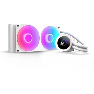 Image de NZXT Kraken Plus 240 RGB Refroidisseur Liquide AIO pour CPU Radiateur 240mm Ventilateur à Cadre Unique F240 Écran LCD carré 1,54&quot; AMD® AM5, AM4 Intel® LGA 1851/1700, 1200/115X Blanc