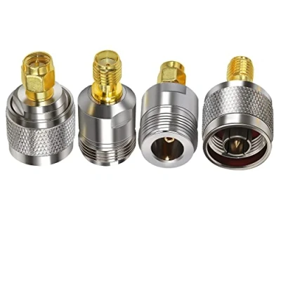 Image de TUOLNK Kit de connecteur d&#039;adaptateur coaxial SMA vers Type N Couvercle Routeur d&#039;antenne 4G Adaptateur Ensemble 4 Types