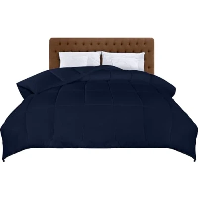 Image de Utopia Bedding Couette 135 x 200 cm, légère avec Rembourrage en Polyester pour 4 Saisons, Microfibre 1 Personne (Bleu Marine)