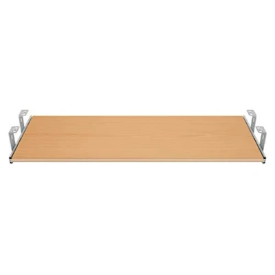 Image de FIX&amp;EASY Support coulissant pour clavier ordinateur souris avec tablette tiroir, plateau 800X300mm hêtre décor, 27mm rails galvanisé glissières 300mm verrouillage bureau et pc table