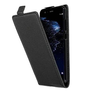 Image de cadorabo Coque pour Huawei P10 Lite en Noir DE Jais Housse Protection Style Flip Similicuir Structuré Etui Poche Folio Case Cover