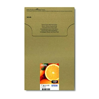 Image de Epson EasyMail Multipack 33XL Orange, Cartouches d&#039;encre d&#039;origine XL Haute Capacité 5 couleurs: Noir, Cyan, Magenta, Jaune, Noir photo, XP 530 540 630 640 645 830 900 7100