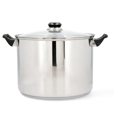 Image de Quid Habitat Faitout en acier inoxydable 28 x 21 cm 12,9 l inoxydable, compatible vitrocéramique, convient à l&#039;induction 100% hygiénique