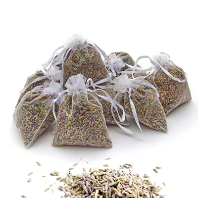 Image de OLILLY Récolte 2024 12 Sachets Blancs avec Lavande de Provence 120 grammes (Blanc, Sachets)