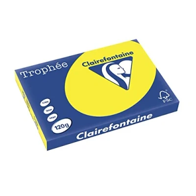 Image de Clairefontaine Trophée A3 (297x420 mm) Jaune papier jet d&#039;encre Papiers (A3 mm), Photocopie, Jaune, 120 g/m², FSC)