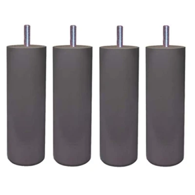 Image de MARGOT 3700527831480 Caméléon Cylindre Lot de 4 Pieds lit Bois Gris Taupe Hauteur 15 cm