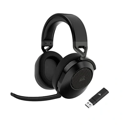 Image de Corsair HS65 Wireless Casque de Jeu Multiplateforme avec Bluetooth Son Dolby 7.1 Surround Microphone Omnidirectionnel Compatible iCUE PC, Mac, PS5, PS4, Nintendo Switch, Mobile Carbon