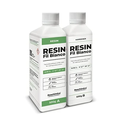 Image de Résine Polyuréthane Blanche pour coulure/Moulage FIL BIANCO, Bi Composants, modélisme et Loisirs créatifs, Durcissement Rapide, Finition Parfaite (1 kg)